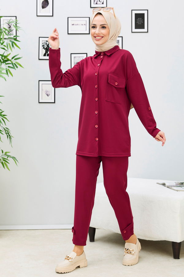 Tunik Pantolon Bordo - 11337
