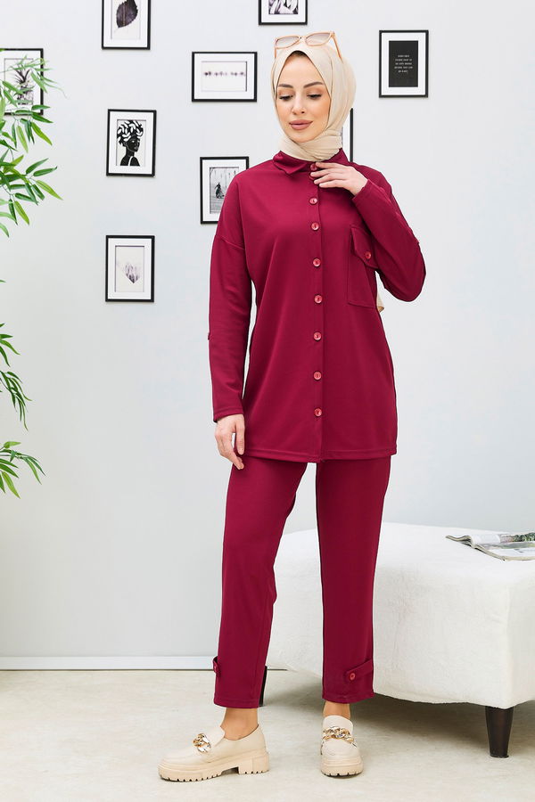 Tunik Pantolon Bordo - 11337