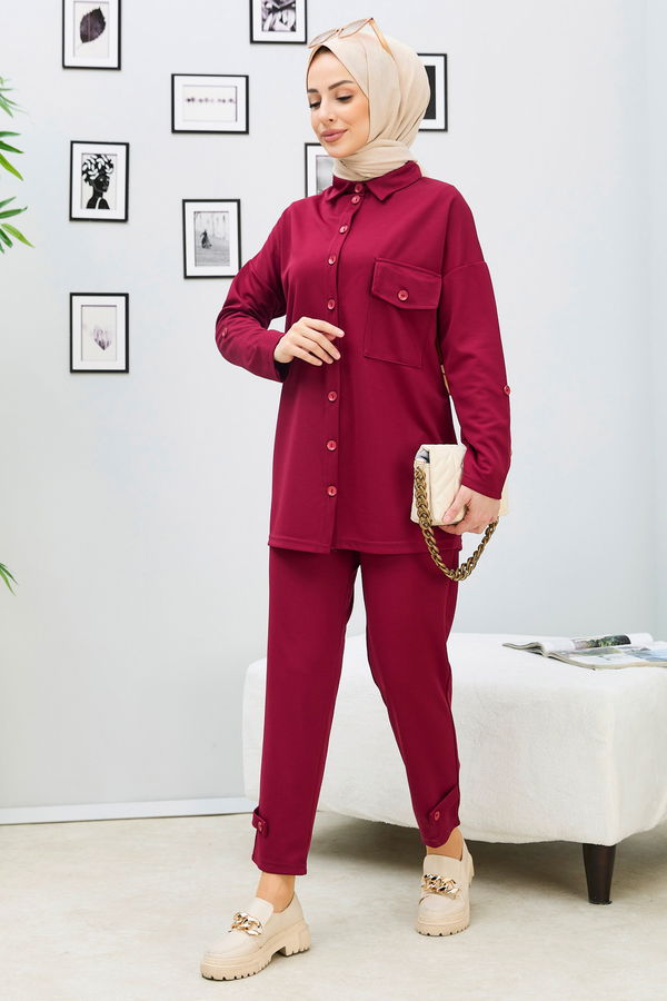 Tunik Pantolon Bordo - 11337