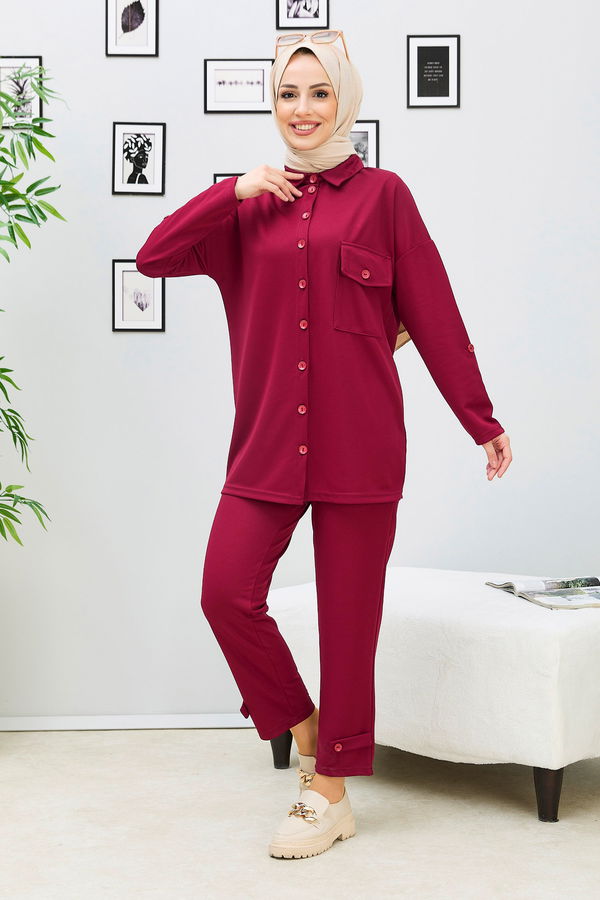 Tunik Pantolon Bordo - 11337