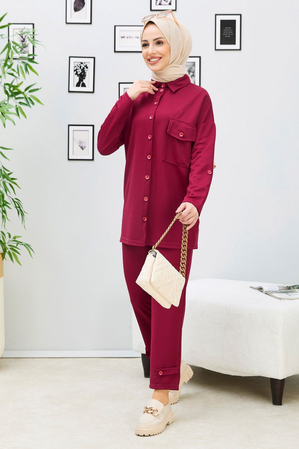 Tunik Pantolon Bordo - 11337