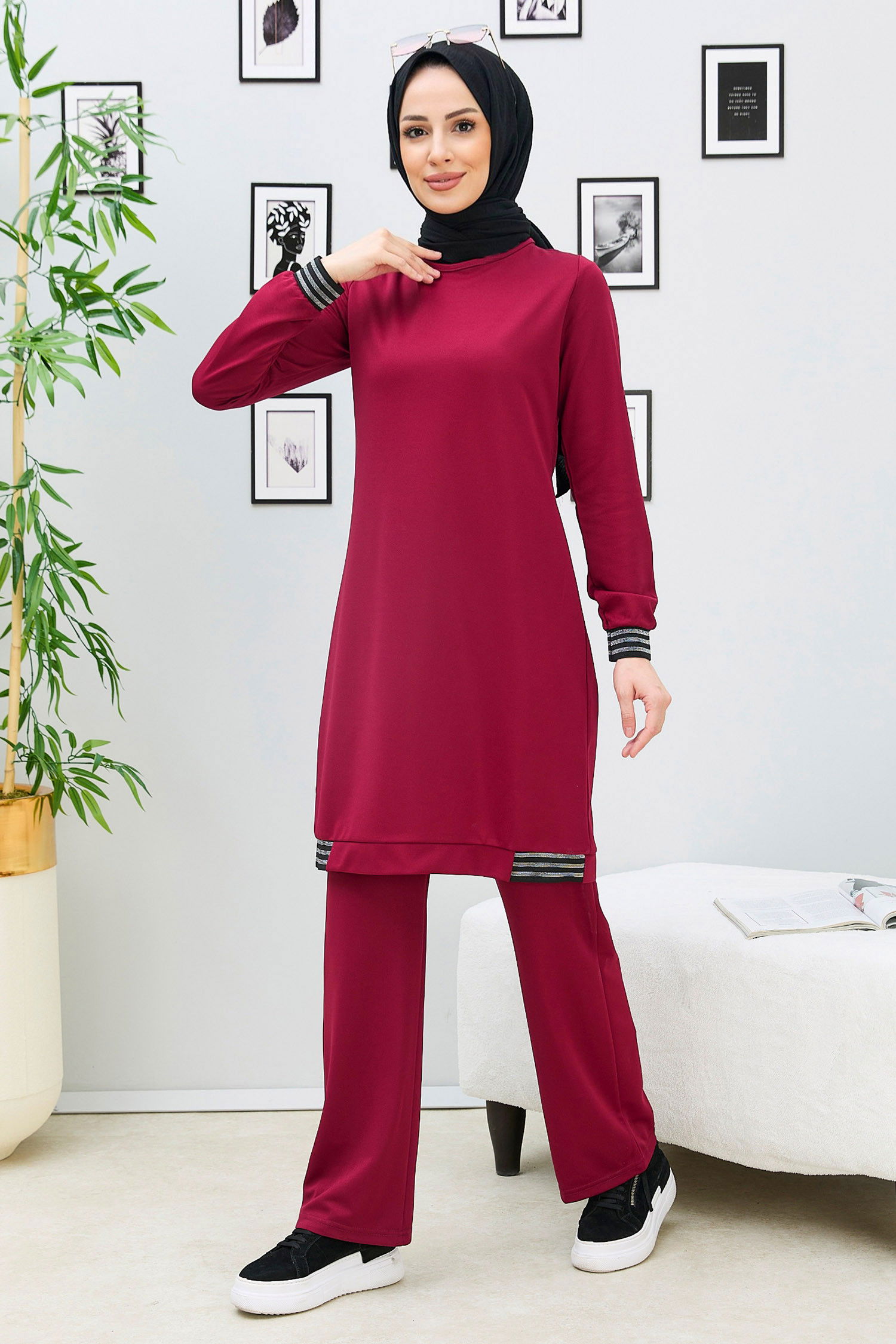Tunik Pantolon Bordo - 11352 BORDO
