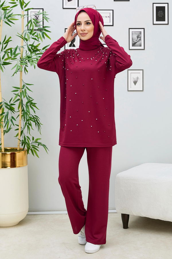 Tunik Pantolon Bordo - 11334