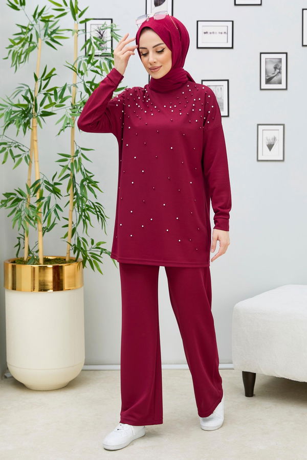 Tunik Pantolon Bordo - 11334