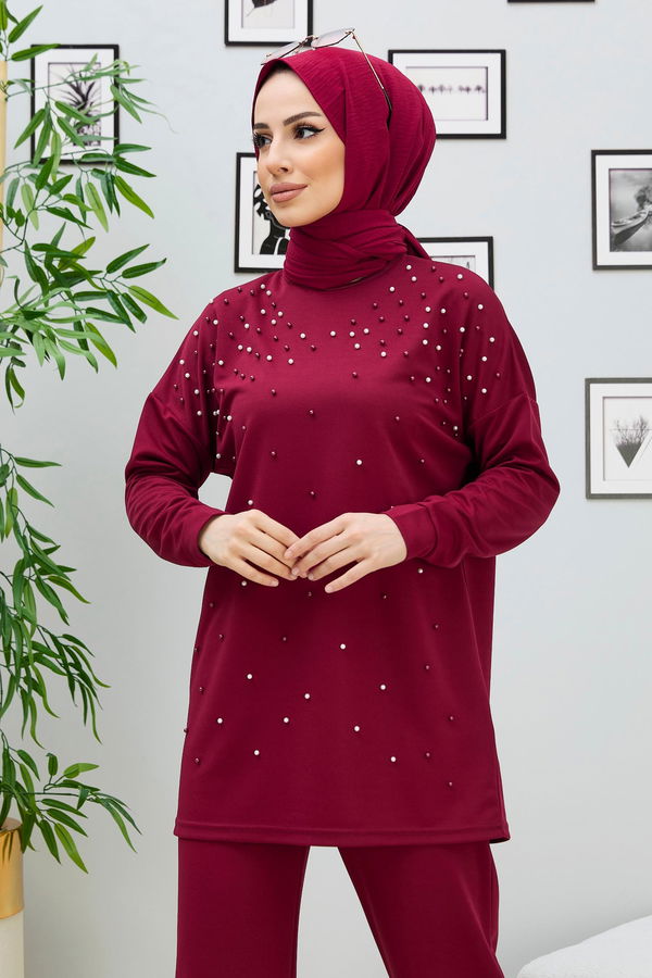 Tunik Pantolon Bordo - 11334