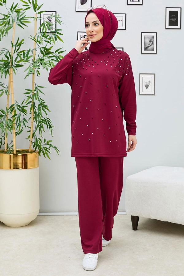 Tunik Pantolon Bordo - 11334