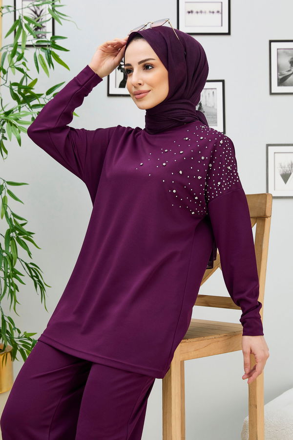 Tunik Pantolon Mor - 11333