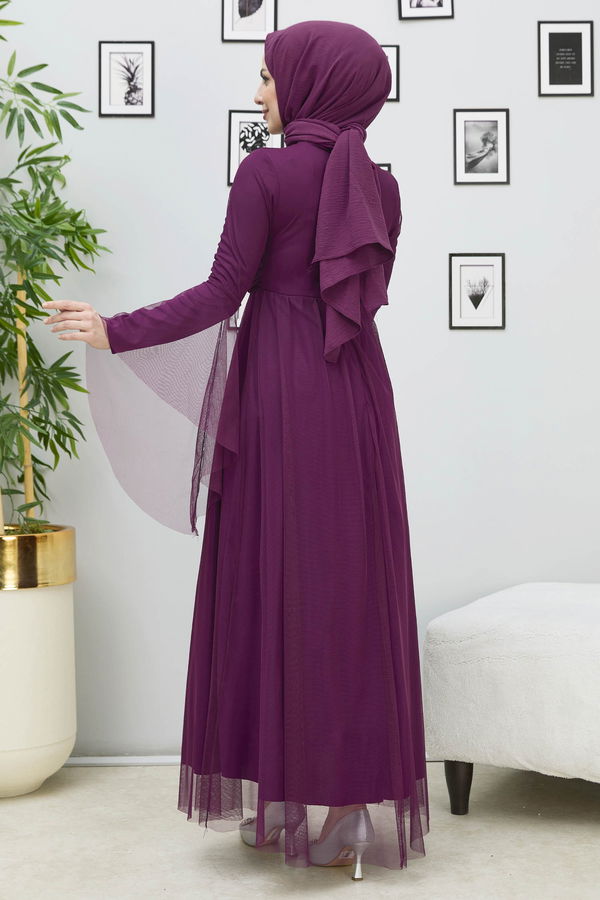 Abiye Elbise Bordo - 10304