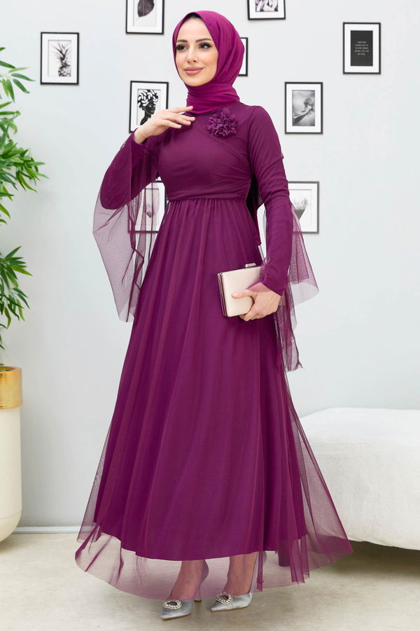 Abiye Elbise Bordo - 10304