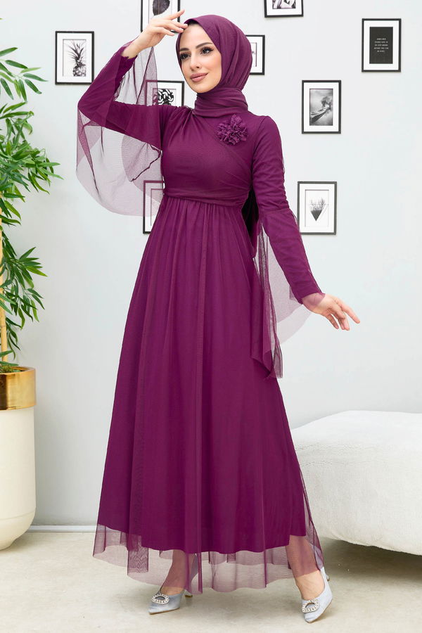 Abiye Elbise Bordo - 10304