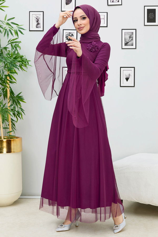 Abiye Elbise Bordo - 10304