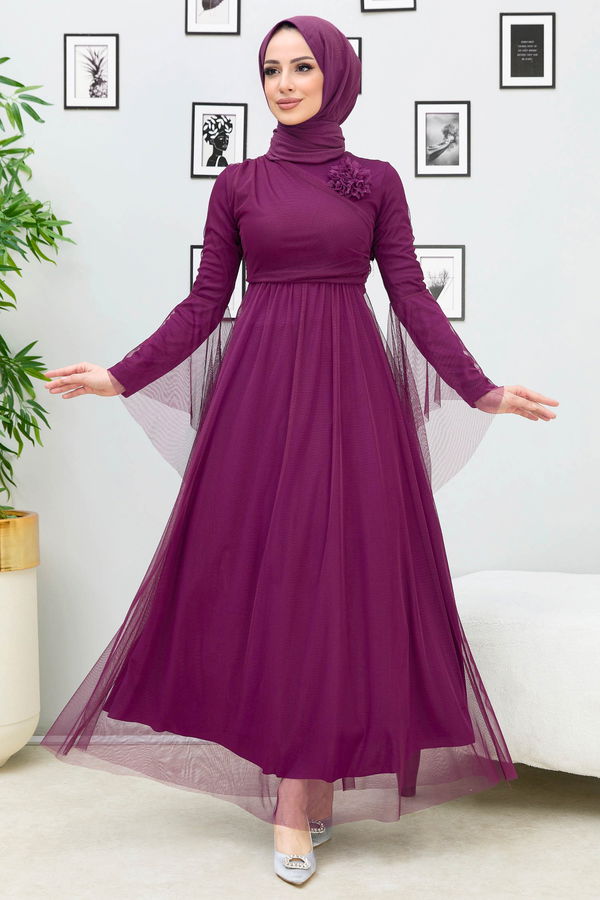 Abiye Elbise Bordo - 10304