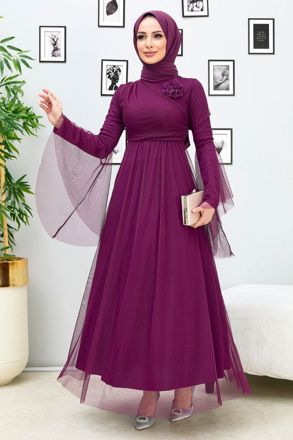 Abiye Elbise Bordo - 10304