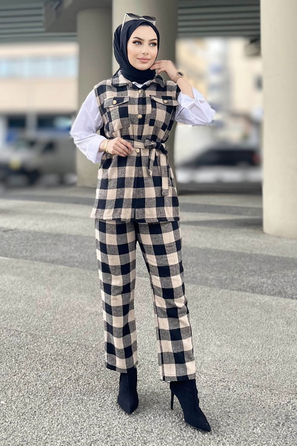 Yelek+Pantolon Vizon - 11331 VİZON