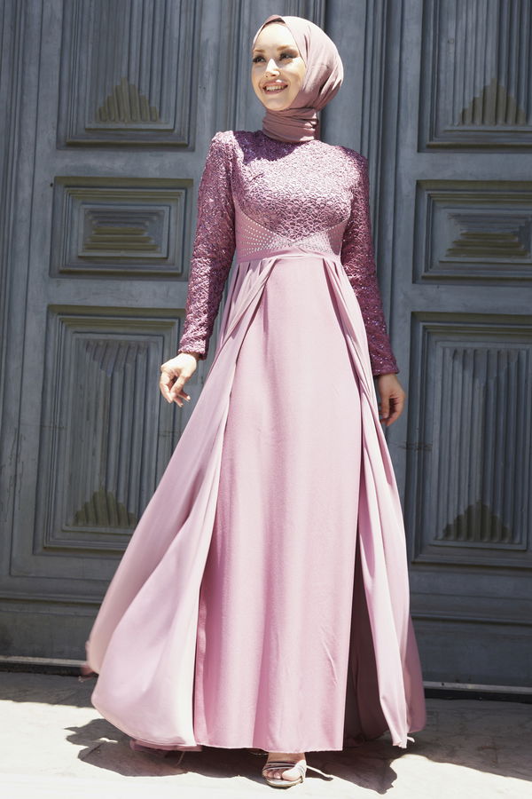 Abiye Elbise Pembe - 21098