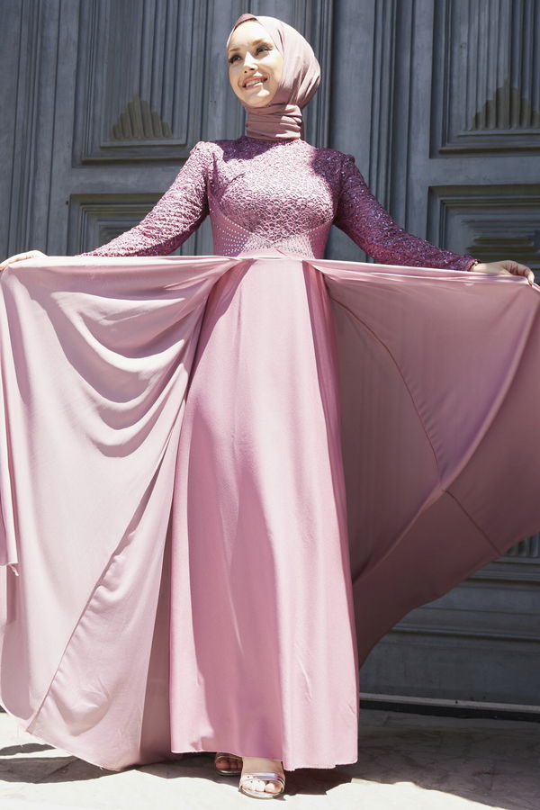 Abiye Elbise Pembe - 21098