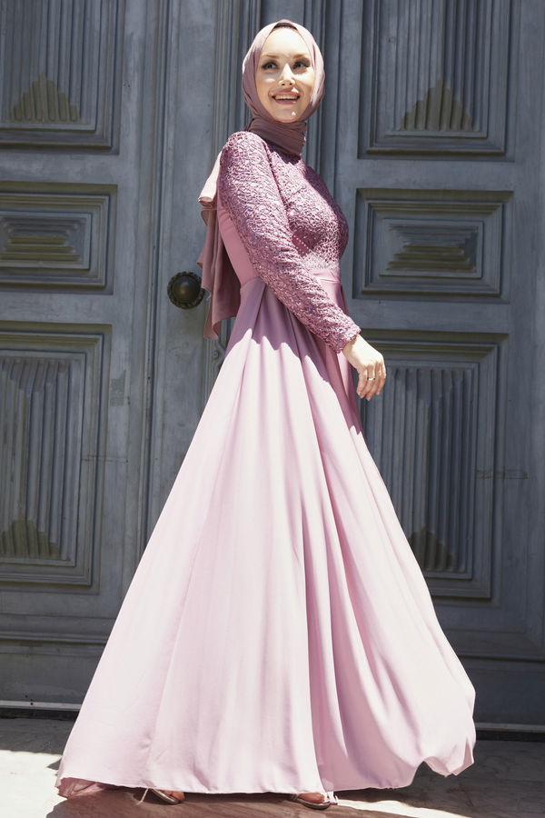 Abiye Elbise Pembe - 21098