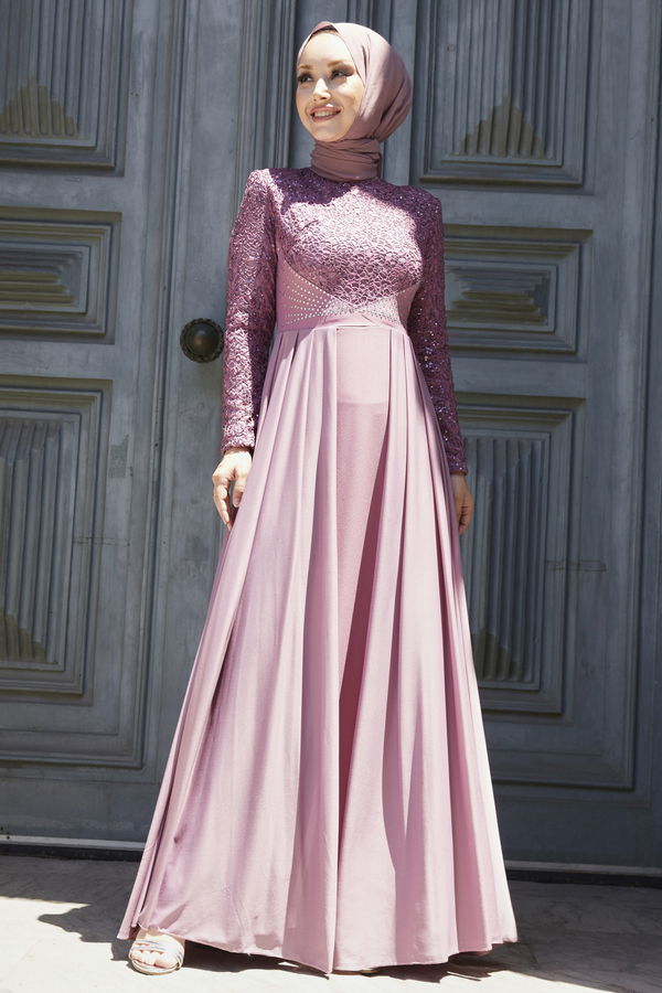 Abiye Elbise Pembe - 21098