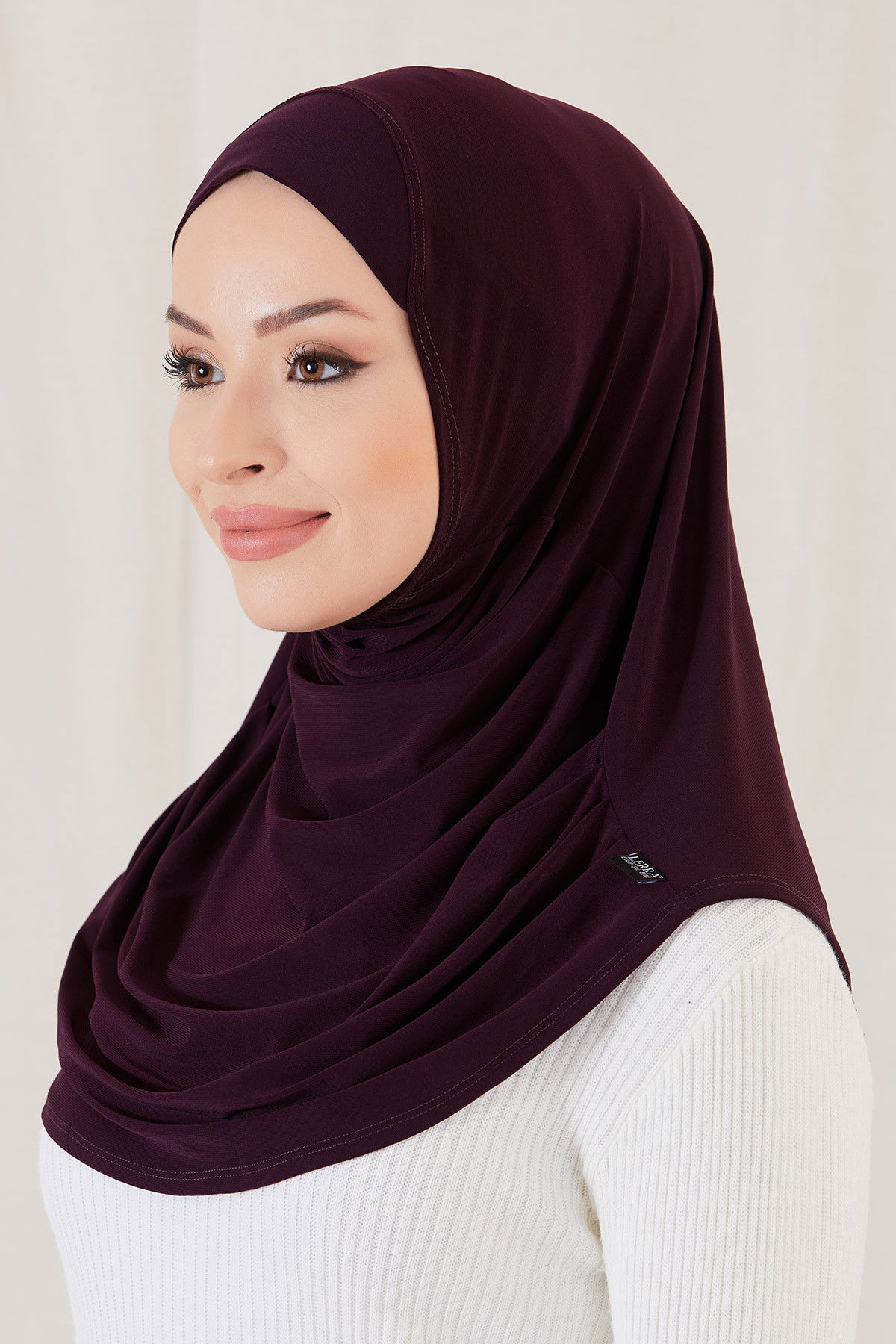 PILELI HIJAB BONE Mürdüm - 20810