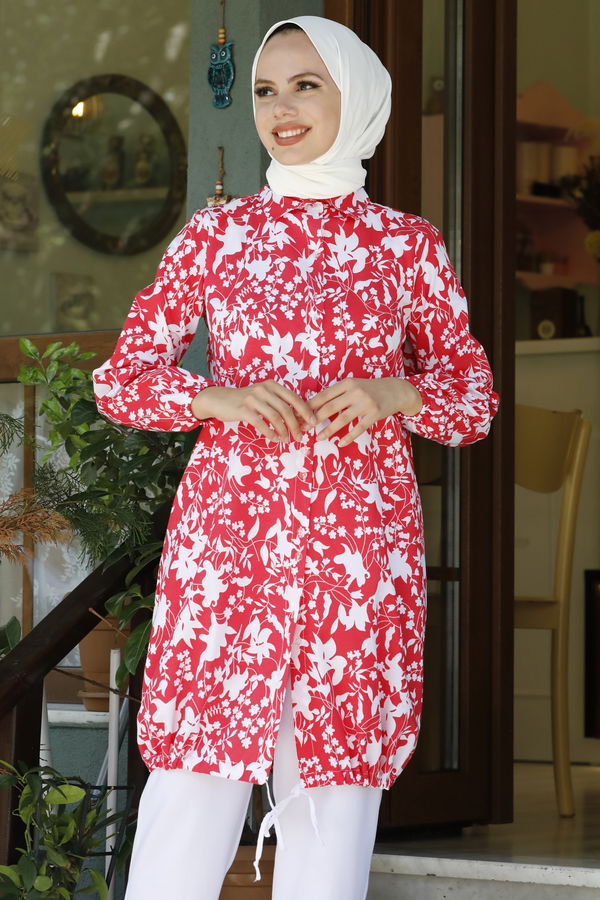 DESENLI TUNIK Kırmızı - 3735