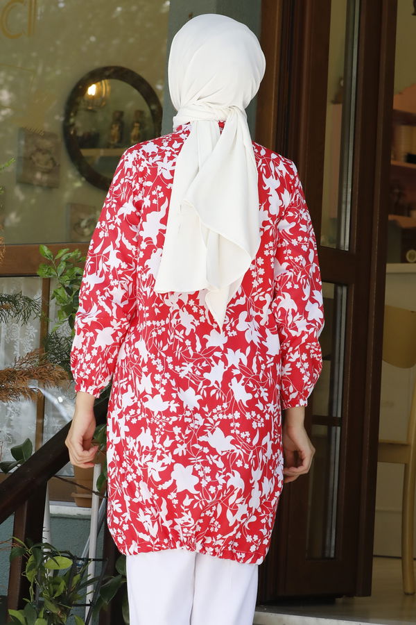 DESENLI TUNIK Kırmızı - 3735