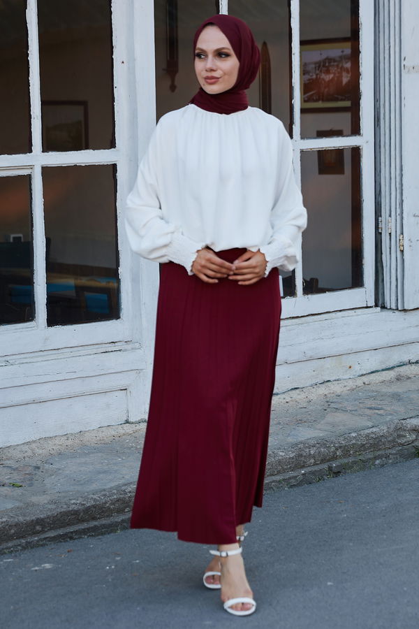 Piliseli Etek Bordo - 21061 BORDO