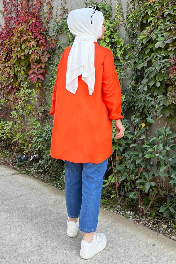 Kuş Gözlü Tunik Turuncu - 3479