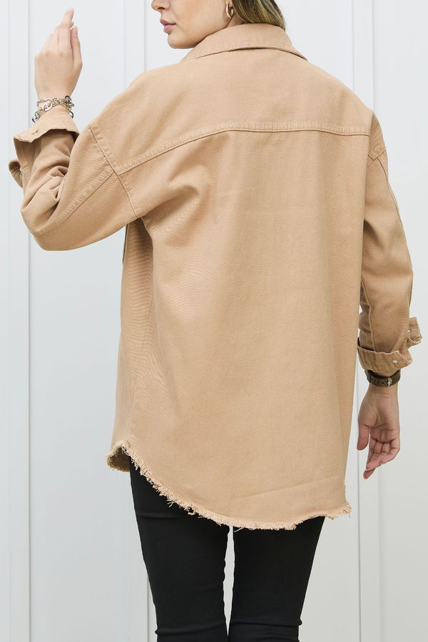 Gabardin Gömlek Vizon - 11395