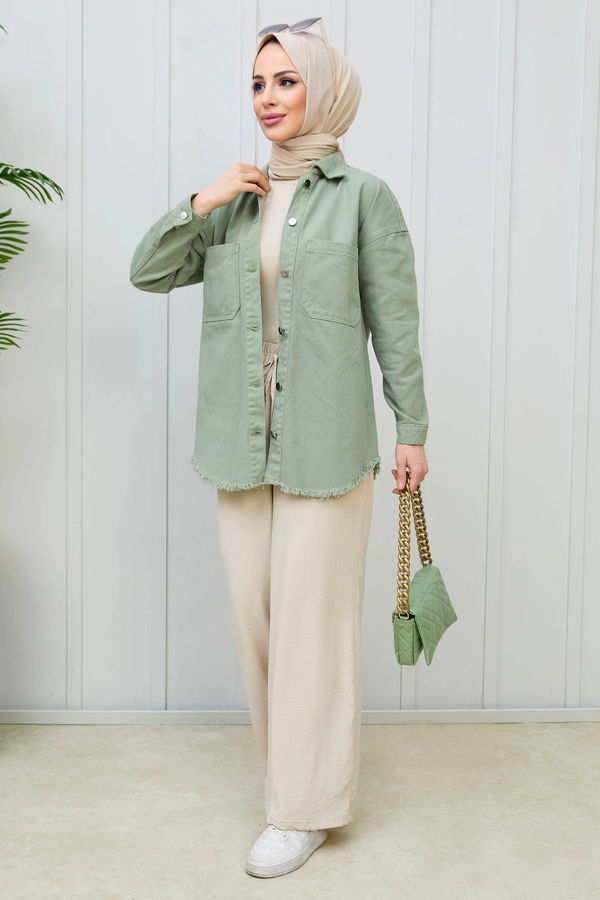 Gabardin Gömlek Yeşil - 11395