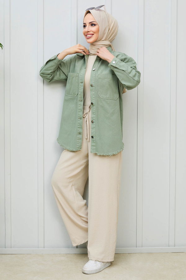 Gabardin Gömlek Yeşil - 11395