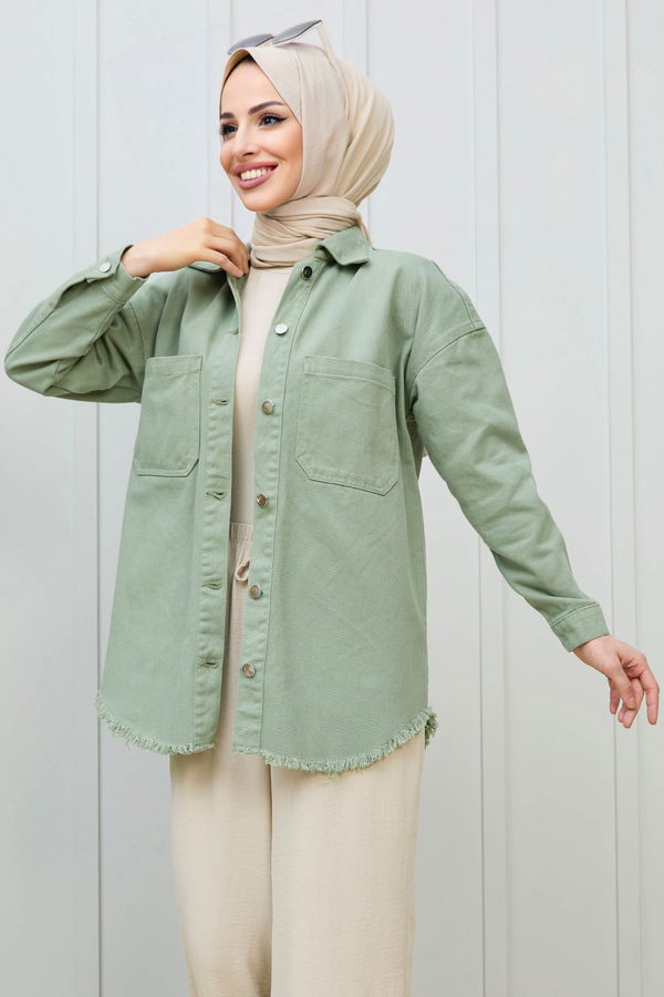 Gabardin Gömlek Yeşil - 11395