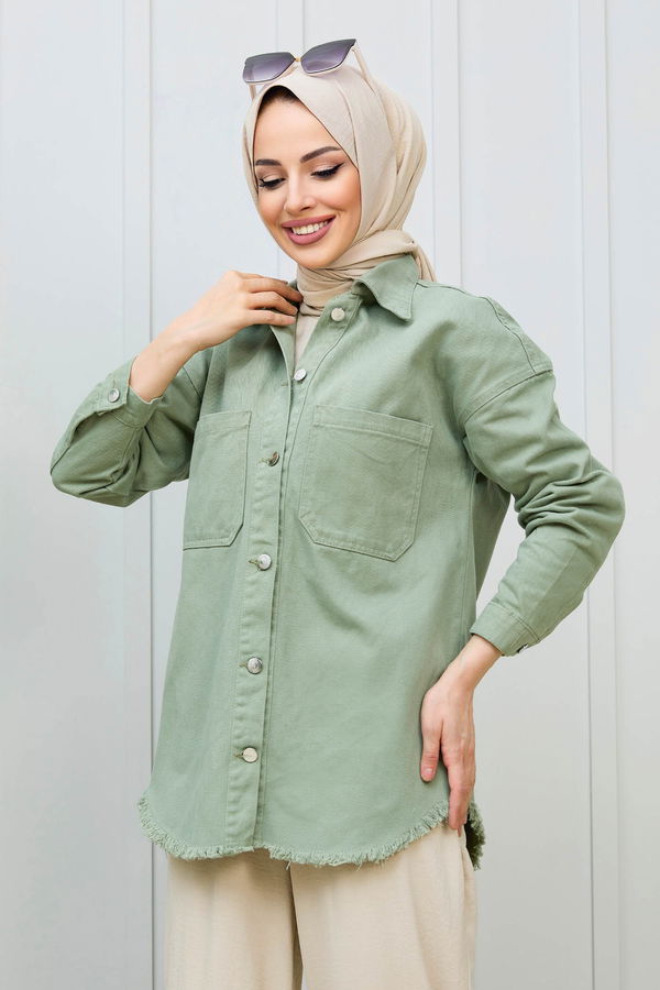 Gabardin Gömlek Yeşil - 11395