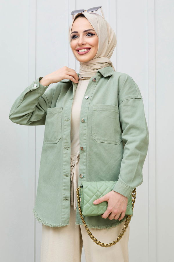 Gabardin Gömlek Yeşil - 11395