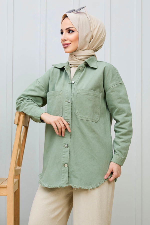 Gabardin Gömlek Yeşil - 11395