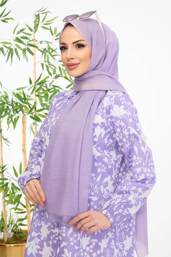 Pamuklu Şal Lila - 21608 LİLA