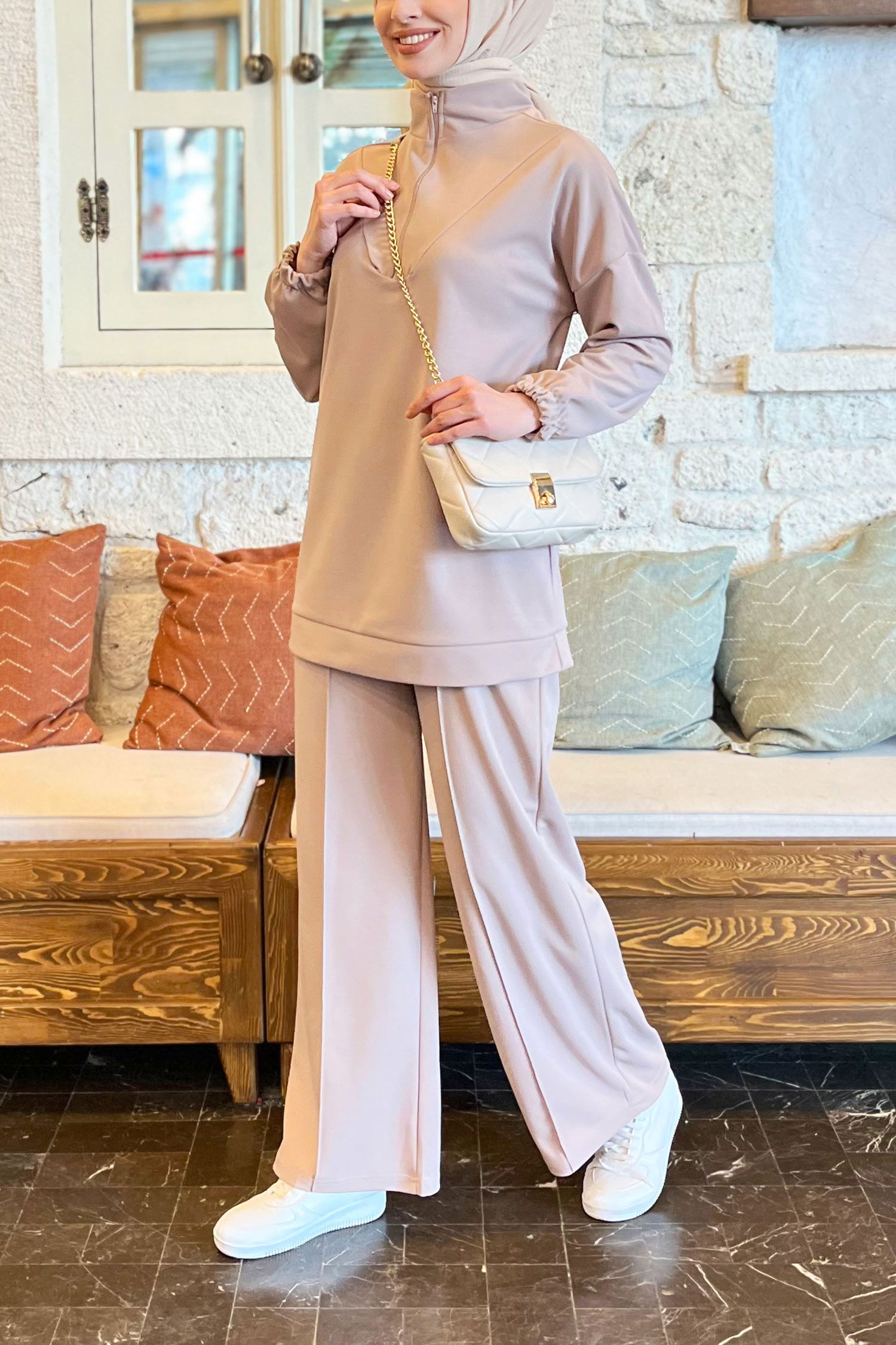 Tunik+Pantolon Vizon - 11406