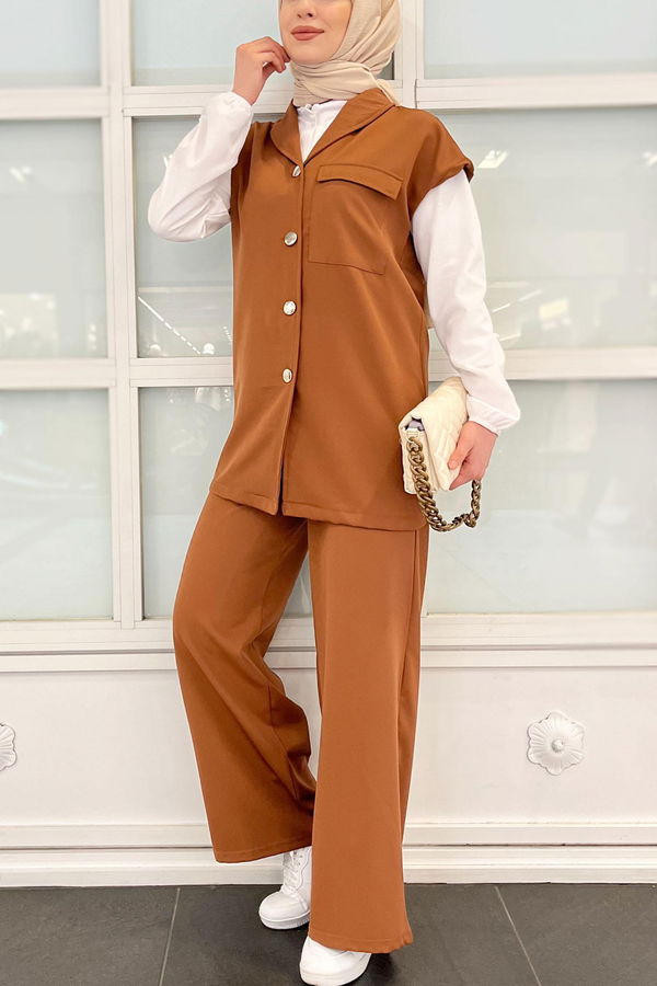 Yelek Pantolon Taba - 11409