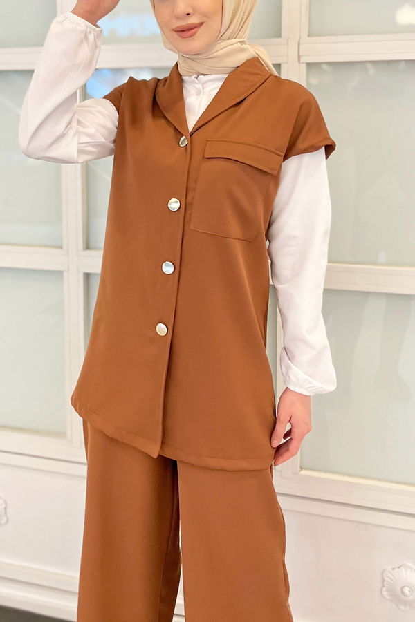 Yelek Pantolon Taba - 11409