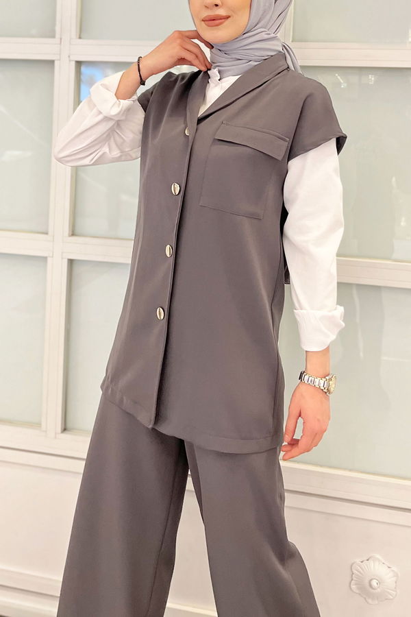 Yelek Pantolon Gri - 11409