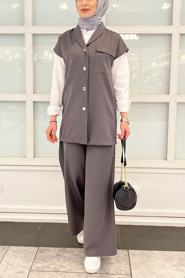 Yelek Pantolon Gri - 11409