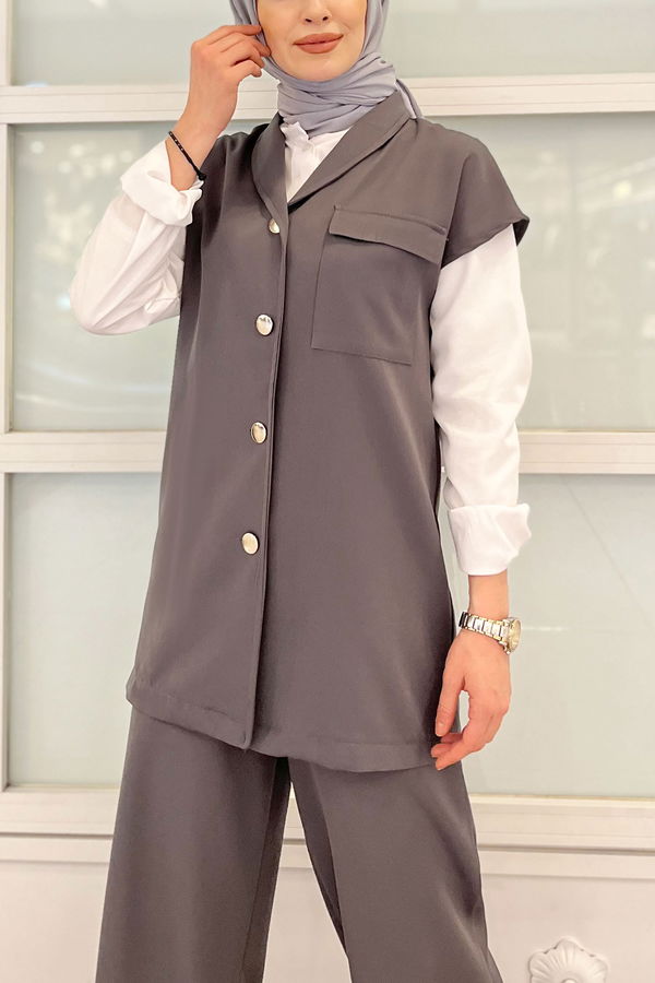Yelek Pantolon Gri - 11409
