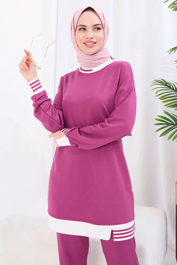 Tunik+Pantolon Mor - 22066 MOR