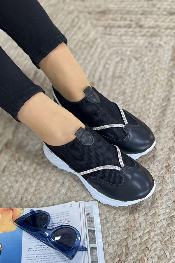 Kadın Siyah Spor Aykkabı - 22057