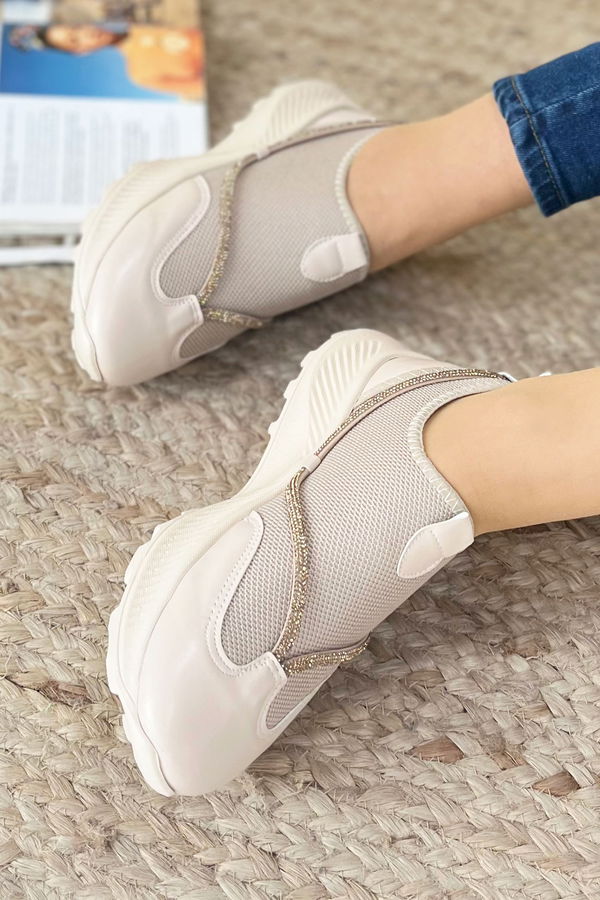 Kadın Bej Spor Aykkabı - 22057