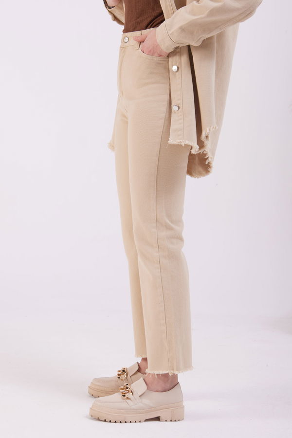 Gabardin Pantolon Bej - 11396