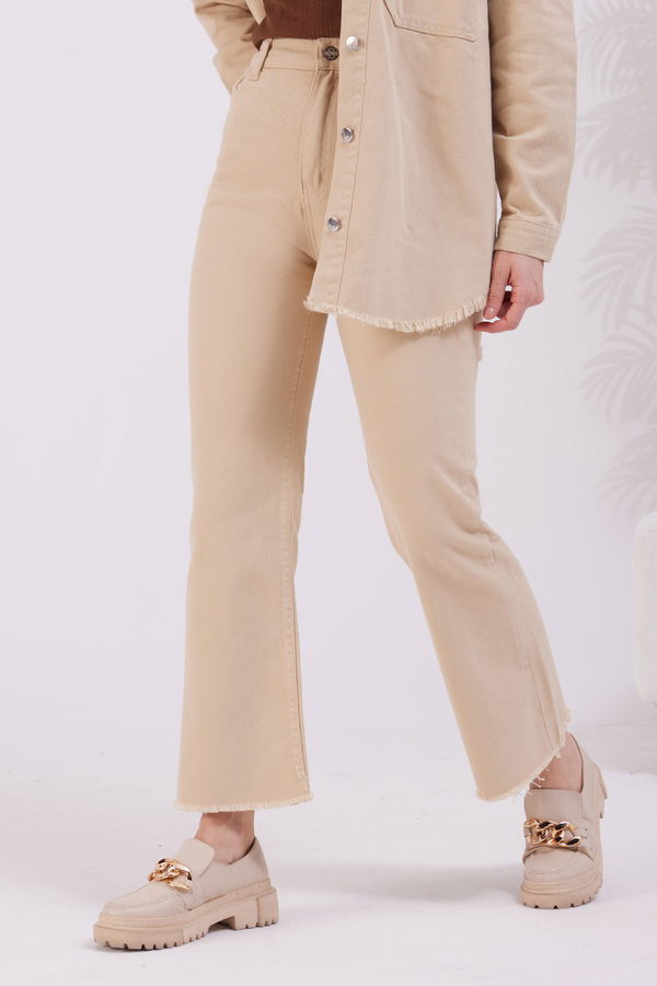 Gabardin Pantolon Bej - 11396