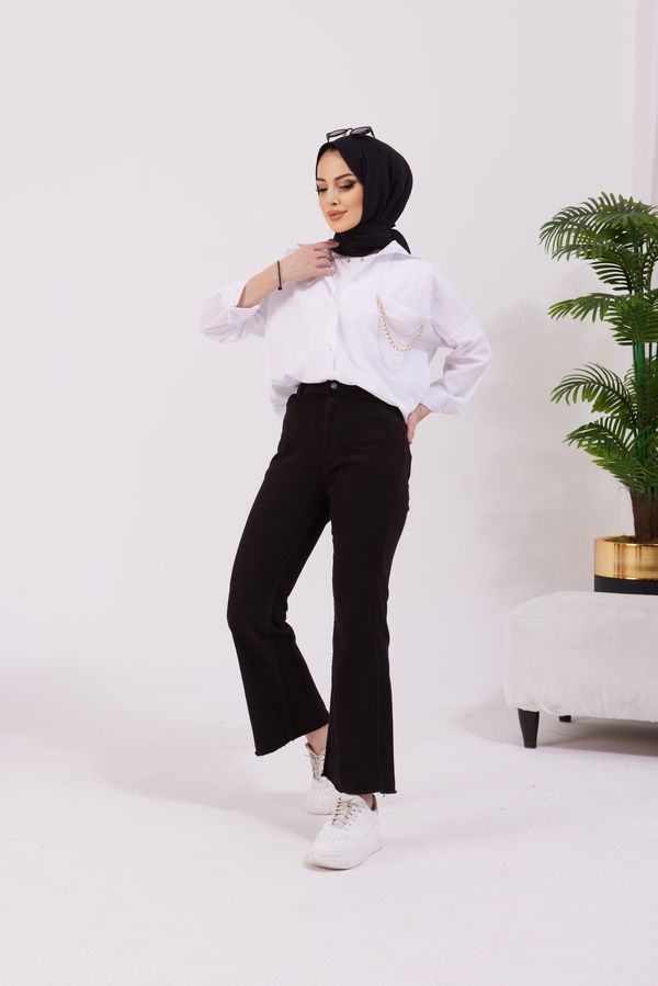 Gabardin Pantolon Siyah - 11396