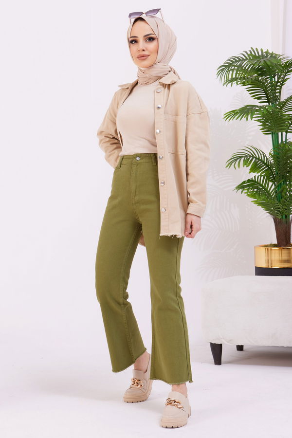 Gabardin Pantolon Yeşil - 11396