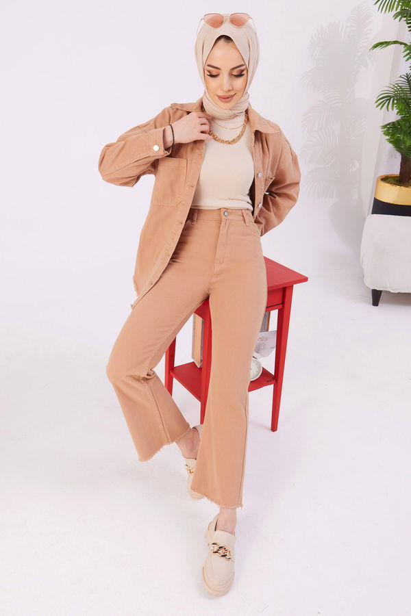 Gabardin Pantolon Vizon - 11396