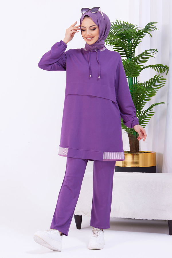 Tunik+Pantolon Lila - 22062 LİLA